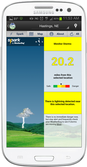 Is Lightning Nearby Know With Spark - Smartphone (357x600), Png Download