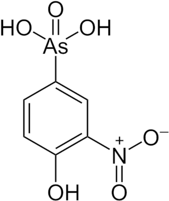 Roxarsone Is A Controversial Arsenic Compound - Arsenic Chemical Structure (350x411), Png Download