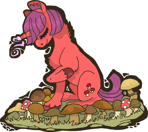 Weepysheep, Eyes Closed, Magic, Mushroom, Oc, Oc - Cartoon (514x458), Png Download