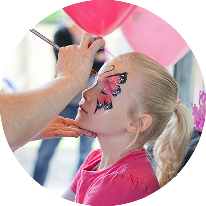 Easy To Wash Non-toxic Face Paint - Face Painter Png (419x419), Png Download