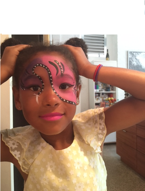 Kaya Facepaint Fundesign - Girl (480x640), Png Download