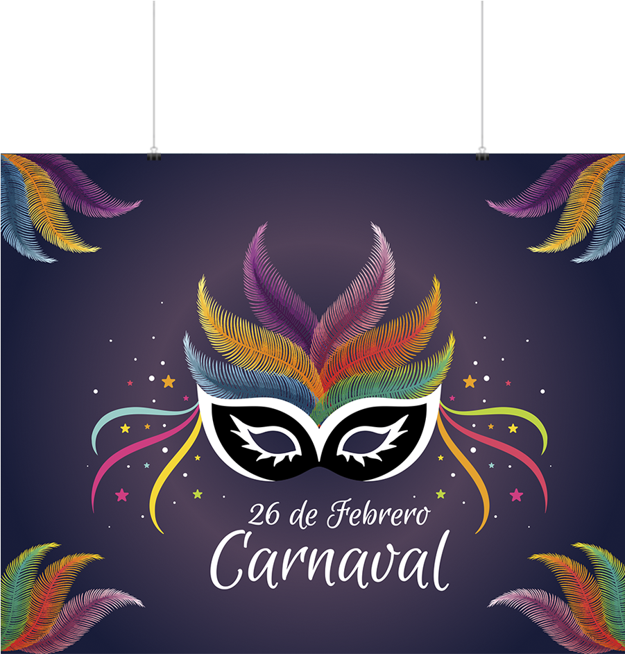 Photocall Carnaval Máscara - Brazilian Carnival Themed Invite (1024x1024), Png Download