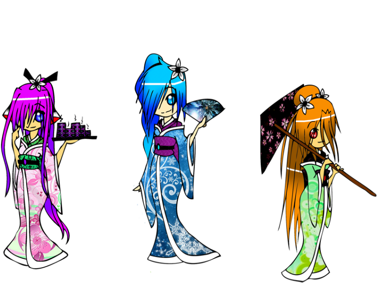 Free Png Kimono Girls Png Images Transparent - Blauer Winter Postkarte (850x594), Png Download