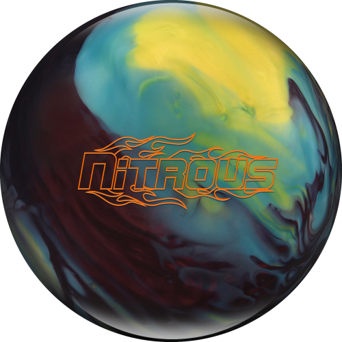 Nitrous Black Cherry/yellow/blue - Nitrous Bowling Ball (500x500), Png Download