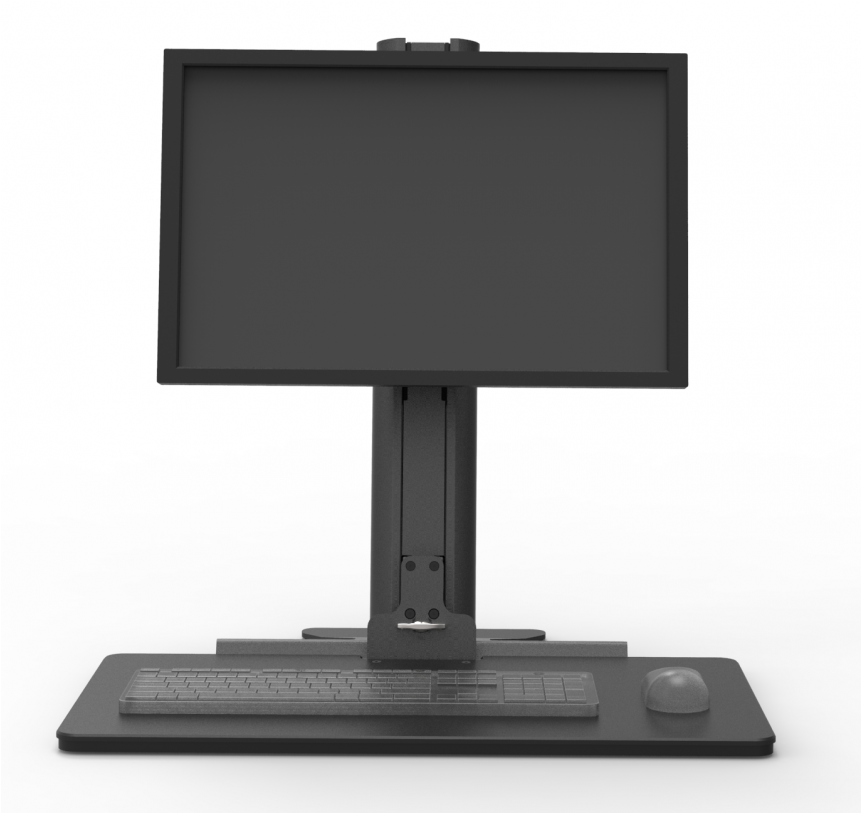 Single Screen Sit Stand Desk - Compulocks Sit Stand Workstation - Dual Monitor (1200x812), Png Download