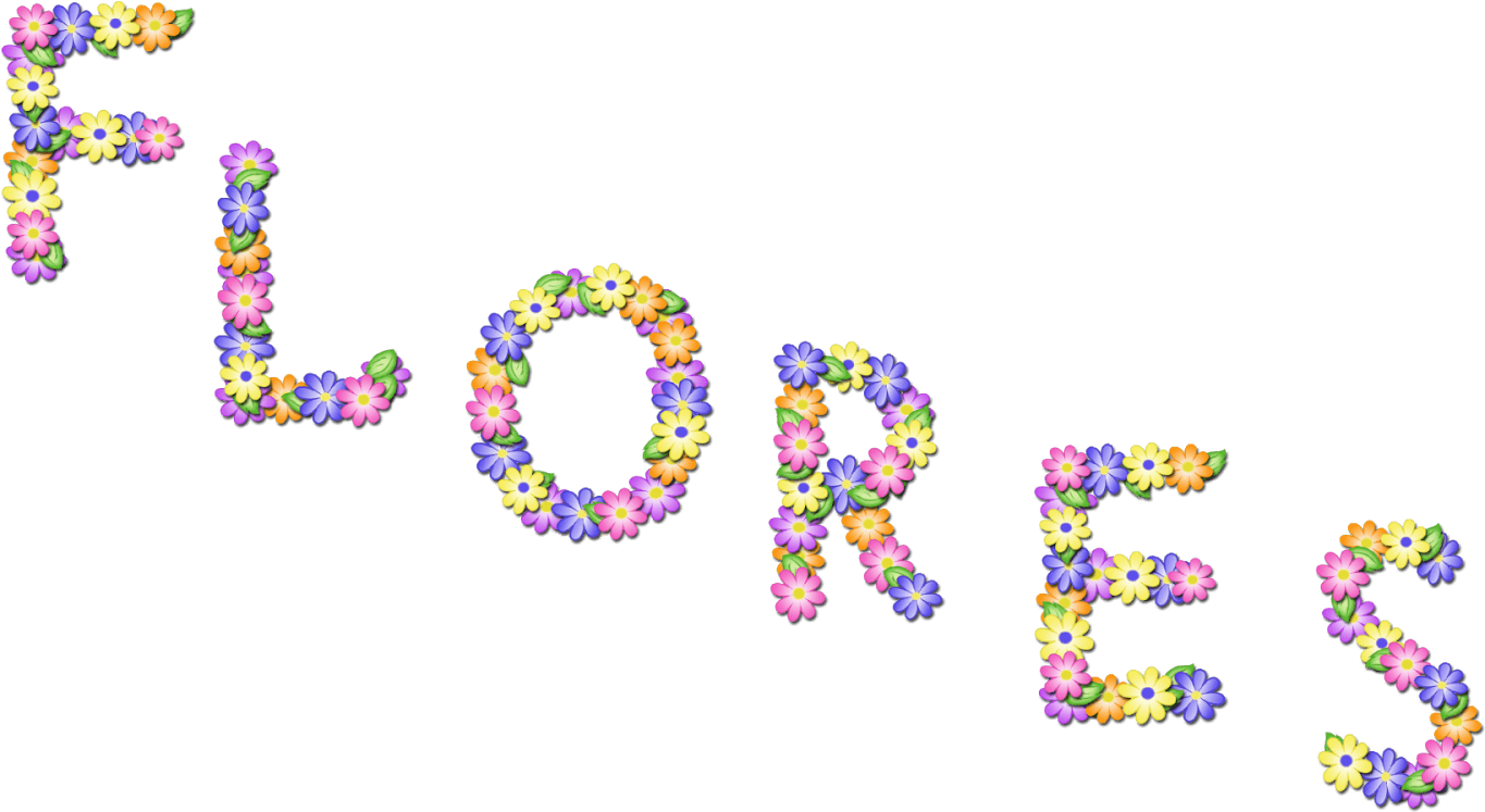 Letras Do Alfabeto Em Flores - Palavra Flores (1600x900), Png Download