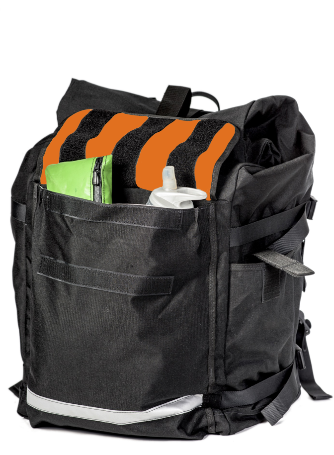 The Chef Food Delivery Backpack Black-orange - Backpack (731x1024), Png Download
