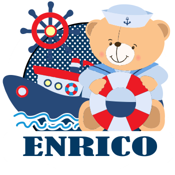 Escolha A Cor Do Seu Adesivo - Rotulo Redondo Ursinho Marinheiro (350x350), Png Download