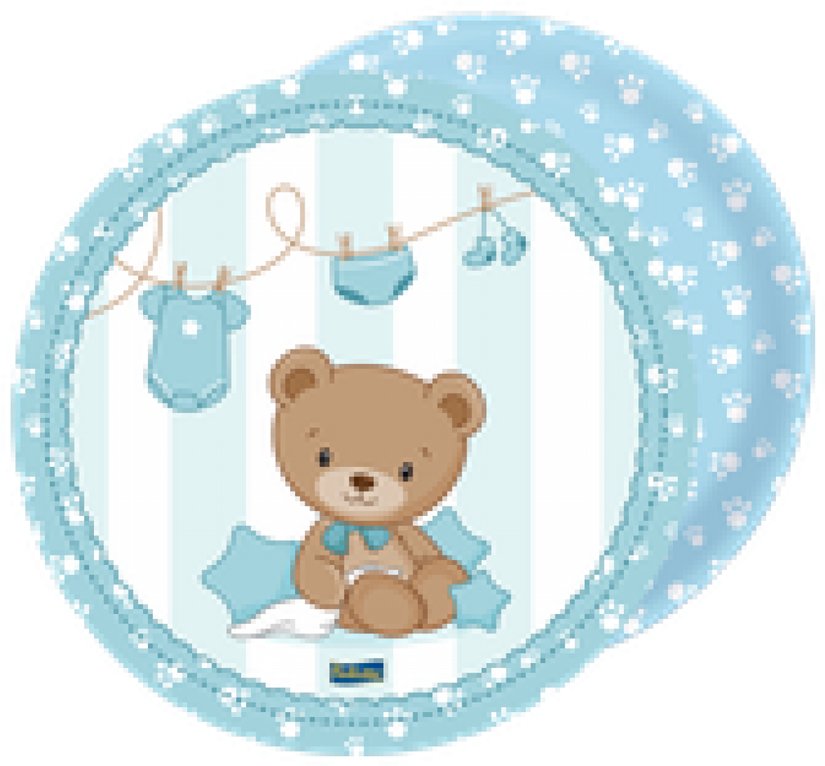 Prato De Papel Ursinho Azul - Festcolor Baby Shower Ursinho (1200x1200), Png Download