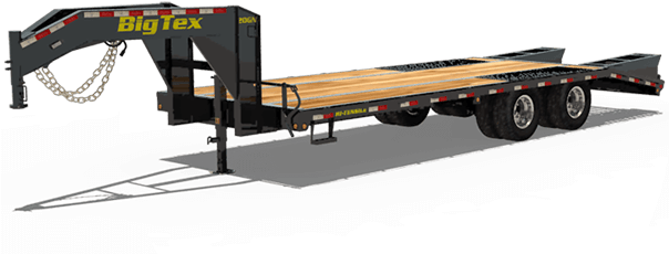 20gn - Flatbed Gooseneck Trailer (605x300), Png Download