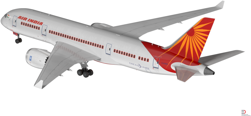 2 Boeing 787 3 Air India Royalty Free 3d Model - Airplane Air India Png (920x517), Png Download