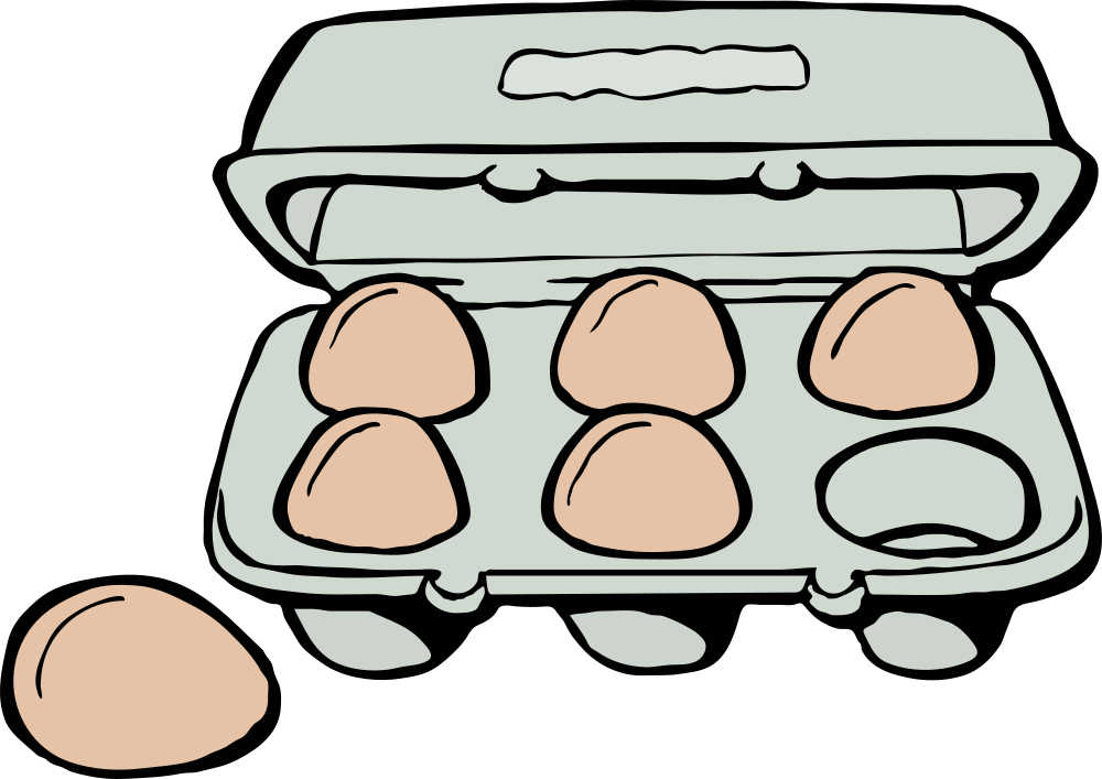 Carton Of Brown Eggs - Egg Carton Clipart (1000x707), Png Download
