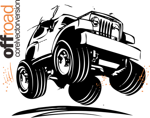 Off Road Jeep Vector (500x394), Png Download