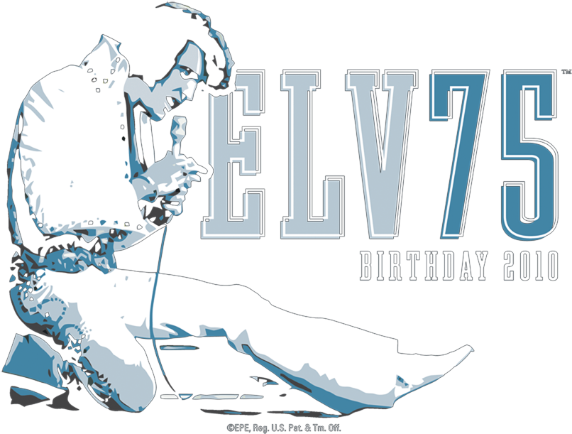 Elvis Presley Elv 75 Logo Men's V Neck T Shirt - Men's Fila Logo T-shirt (828x656), Png Download