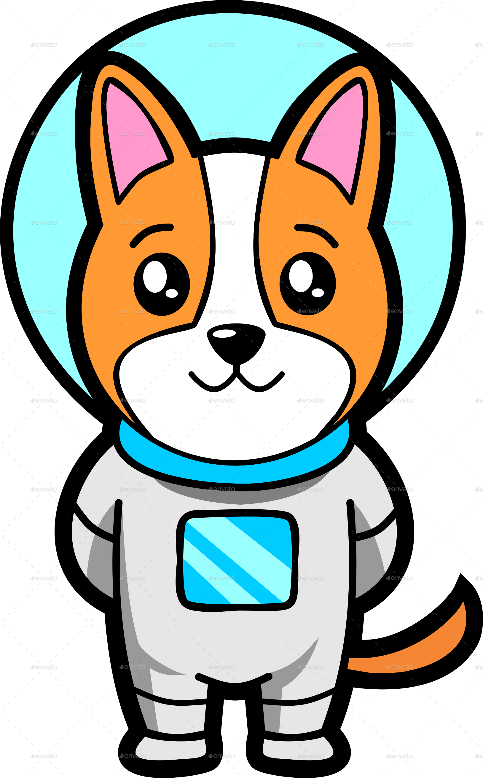 Space Dog Mascot By Crapit - Jpeg (1629x2624), Png Download