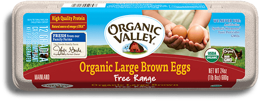 Eggs - Organic Valley Brown Free Range Eggs (582x388), Png Download