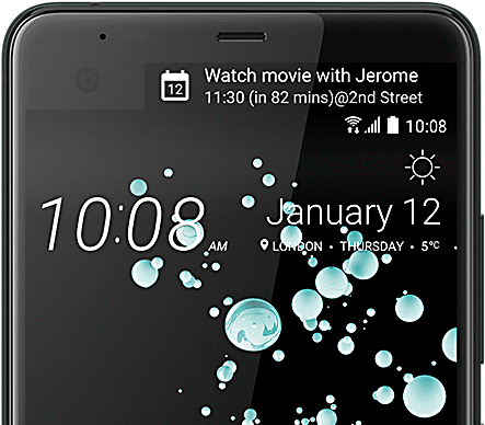 The U Ultra's Second Screen - Htc U Ultra Smartphone 64gb Black (622x389), Png Download