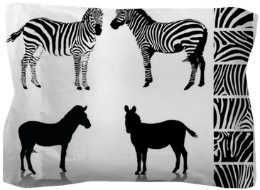 Zebra, Silhouette, Shadow And Texture-vector Illustration - Ombre Zèbre (400x400), Png Download