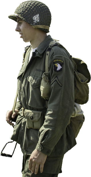 Currahee 506th Airborne Breast Oval Background Trimming - Ww2 Us Soldier Png (317x614), Png Download