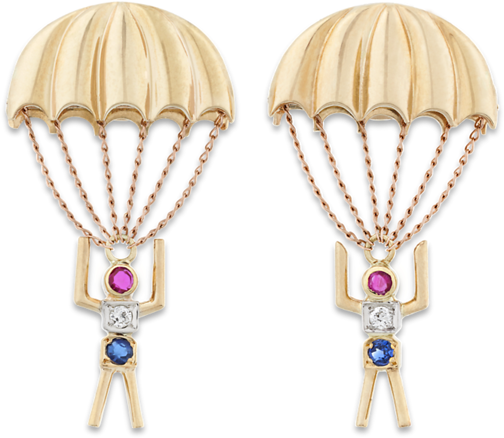 Wwii Paratrooper Earrings - Paratrooper (1351x1080), Png Download