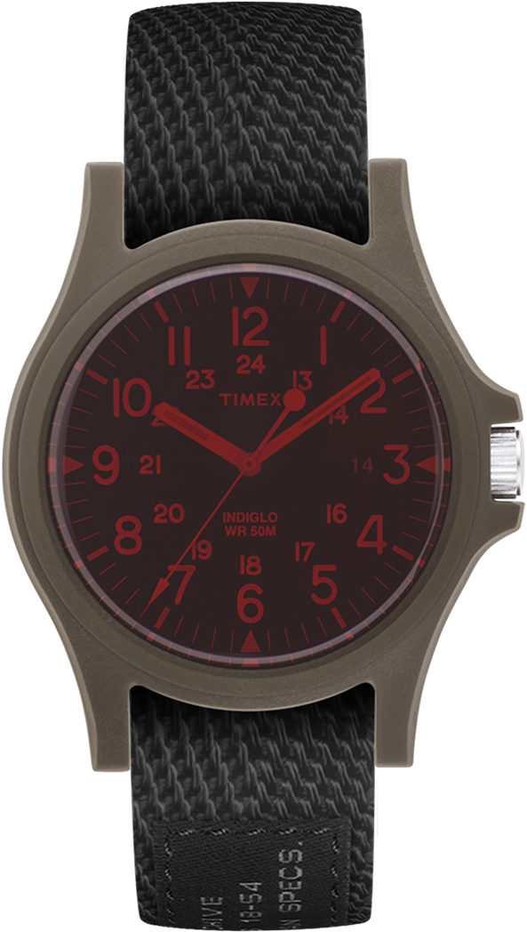 Acadia 40mm Fabric Strap Watch Large - Timex Archive Acadia Metropolis Watch Red (1000x1200), Png Download