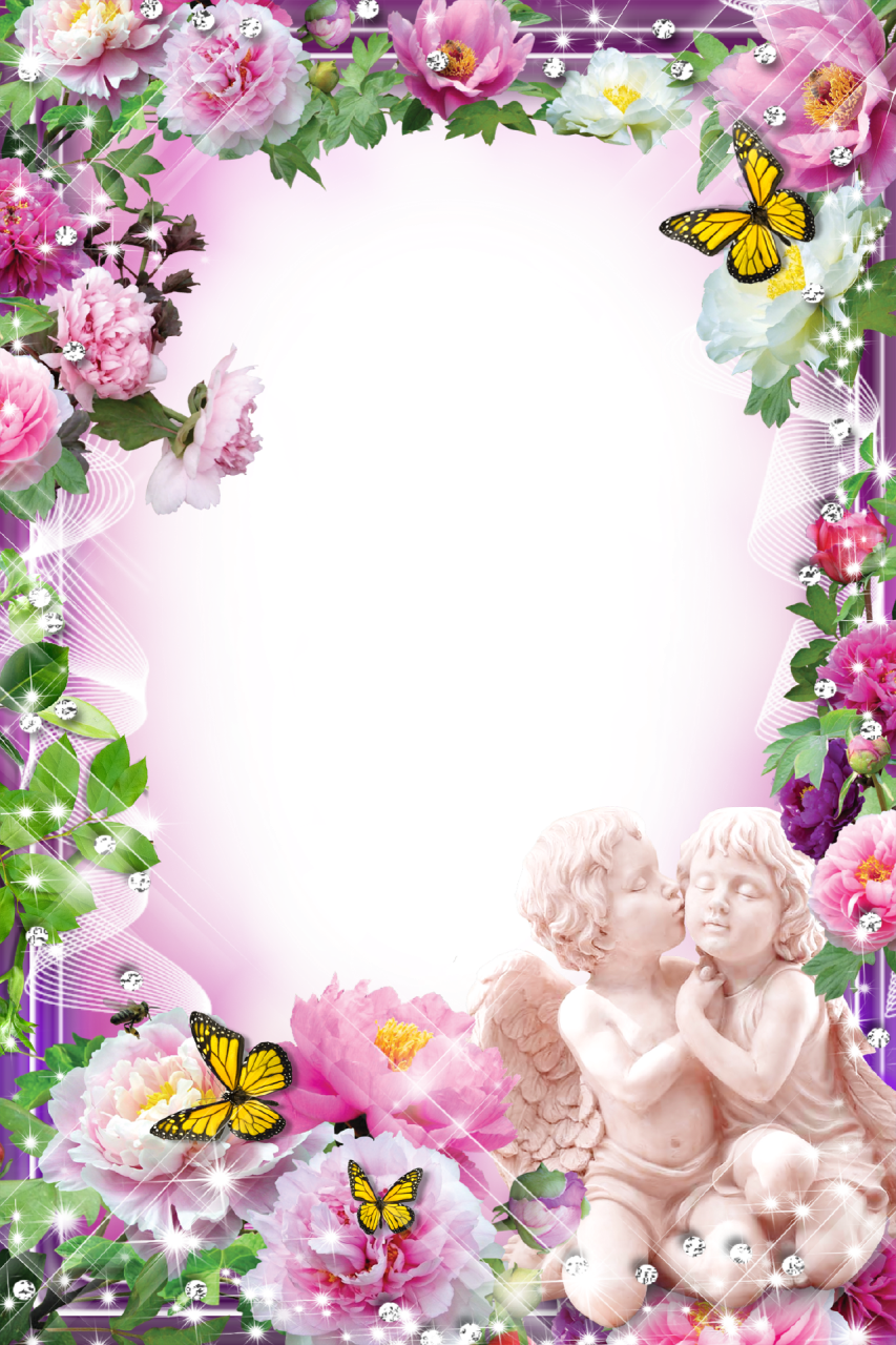 Flower Frame (853x1280), Png Download