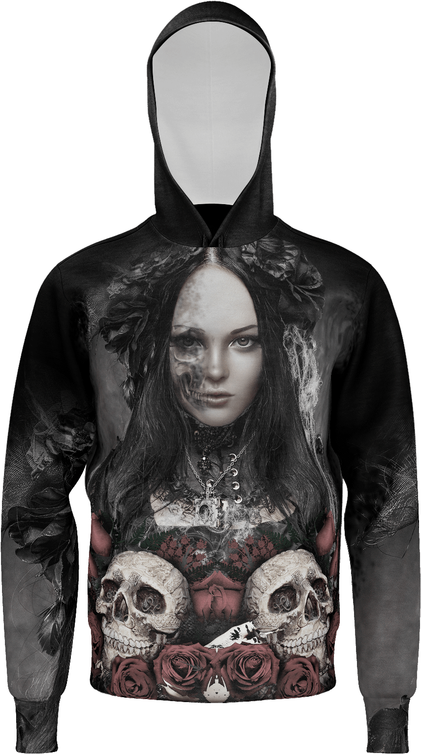 Lady Skull Hoodie - Lady Skull Basic Tees (1600x1600), Png Download