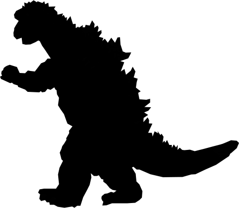 Godzilla Clipart Silhouette - Silhouette Godzilla (480x419), Png Download
