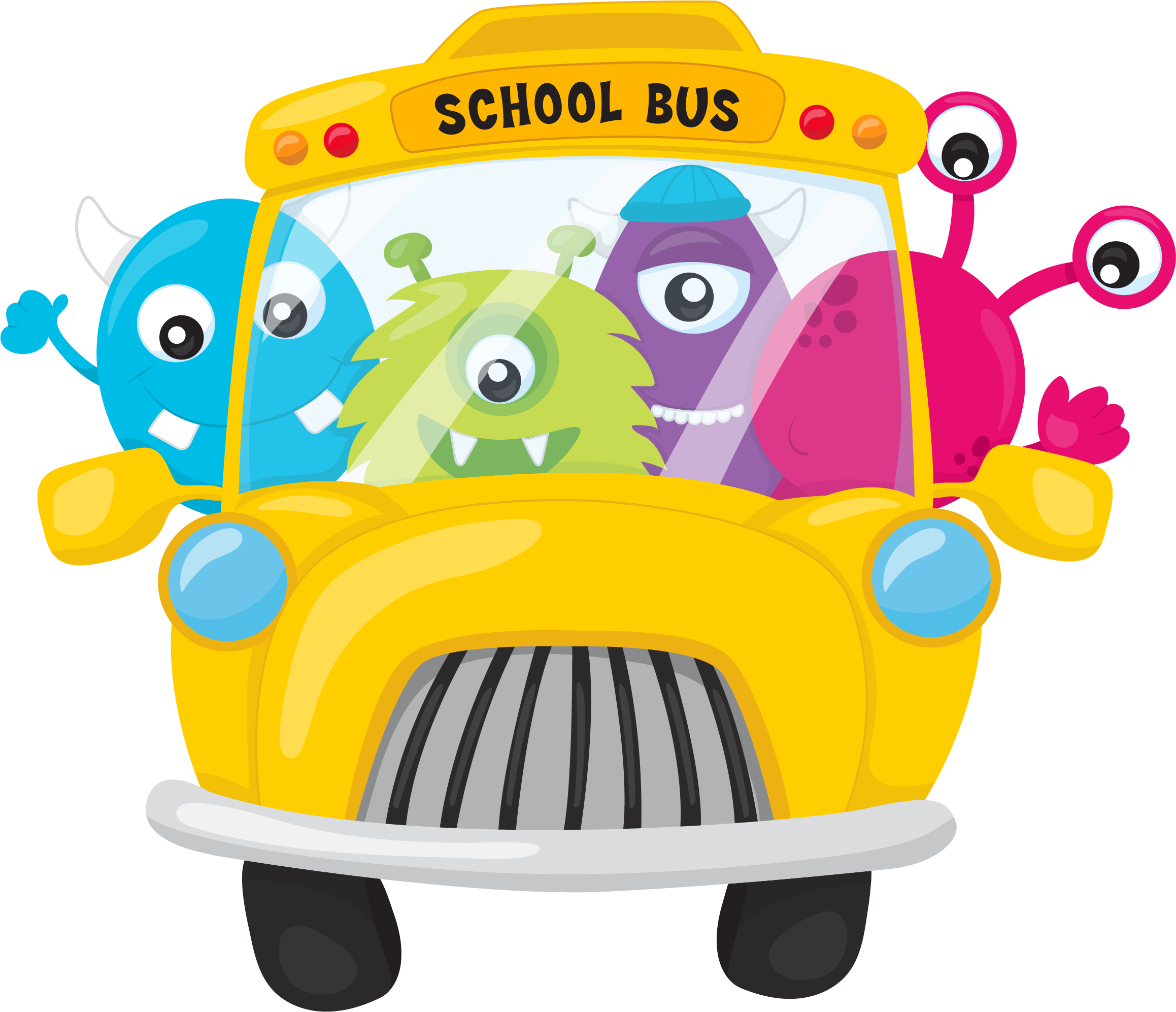 School Bus Monsters Cutting Files Svg, Dxf, Pdf, Eps - Monsters School (2400x3000), Png Download