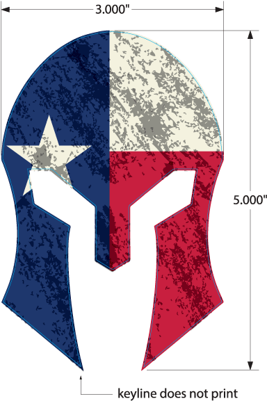 Texas State Flag Helmet Decal - Texas Flag Spartan Helmet (600x600), Png Download
