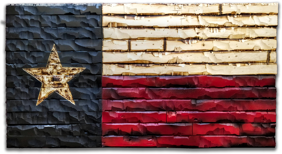 Texas State Flag Rustic Wood Decor - Texas (1000x722), Png Download