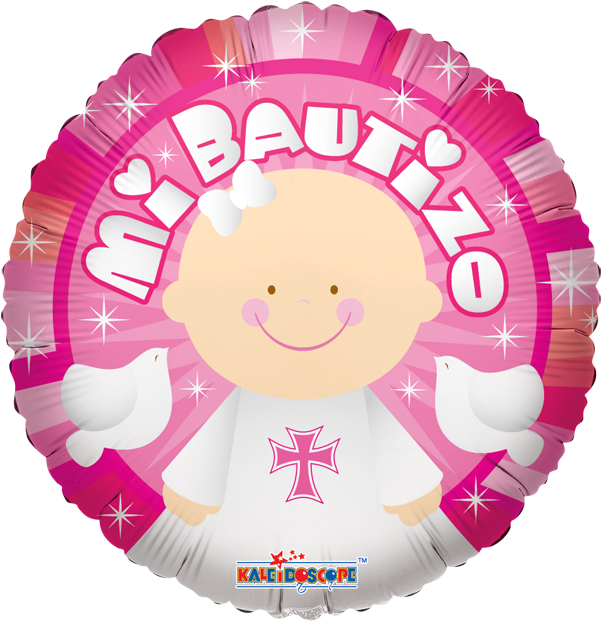 Globo Mi Bautizo Angel Rosa - Convergram (620x620), Png Download