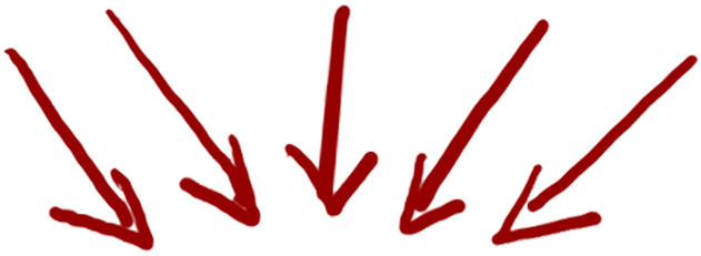 Down Arrows Transparent Background - Look Here Png (672x323), Png Download