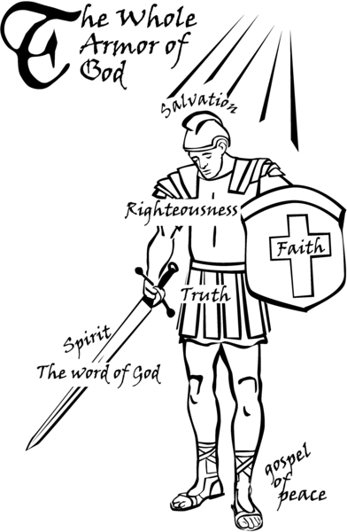 Almighty And Everlasting Father, We Thank You For Being - Whole Armor Of God Coloring Page (392x600), Png Download