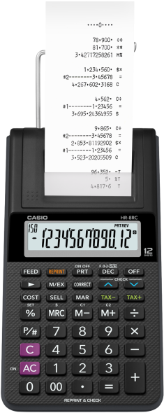 Calculadora Com Bobina Casio Hr 8rc Bk Preta 12 Díg - Printing Calculator (550x694), Png Download