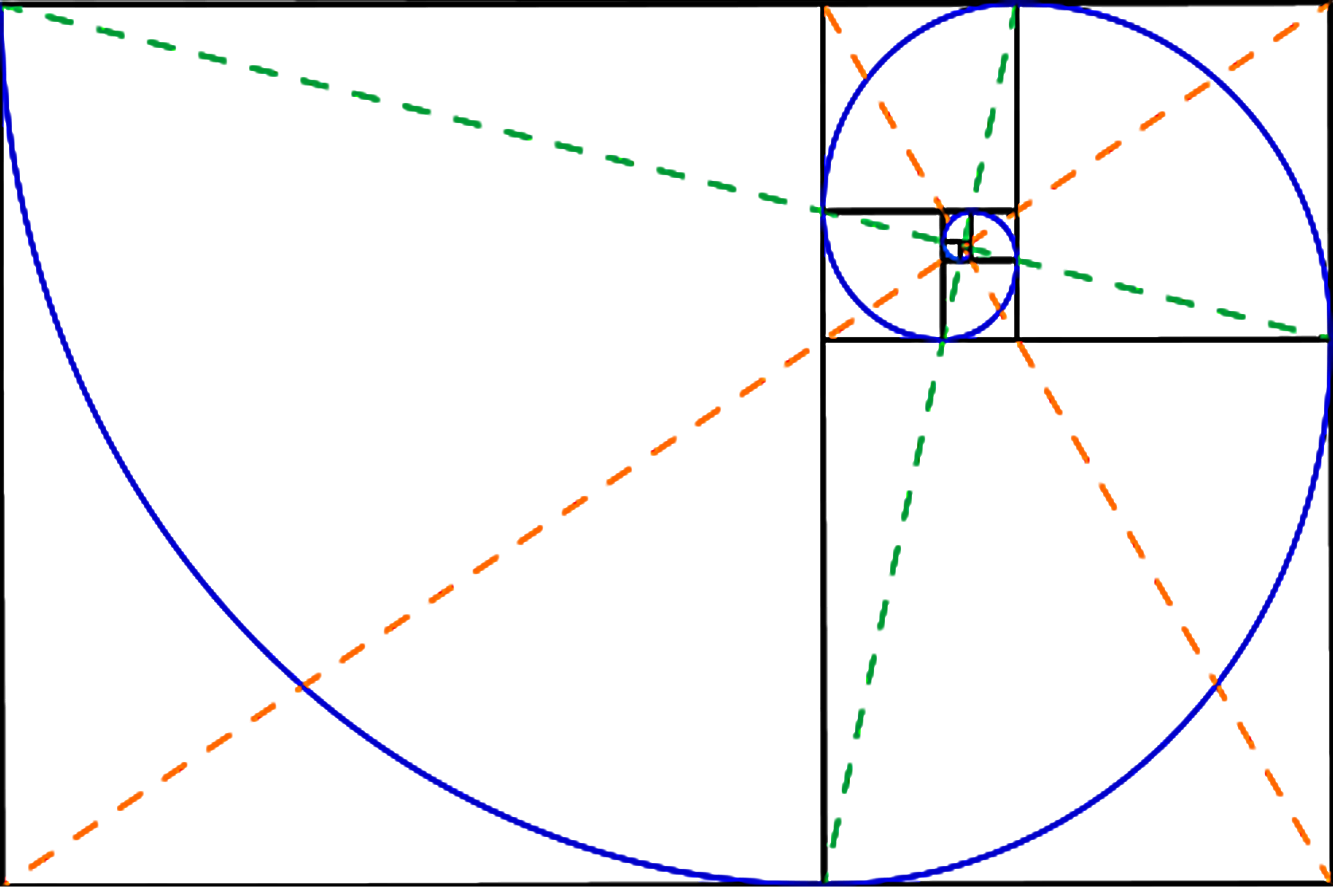 Golden Spiral Horizontal 1 - Golden Ratio Spiral Overlay (4500x3000), Png Download