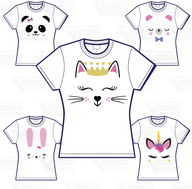 Playera Caritas Unicornio - Playeras De Oso Panda (800x800), Png Download