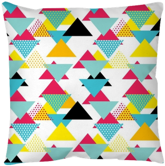 Seamless Geometric Pattern With Magenta, Blue, Yellow - Pop Art (400x400), Png Download