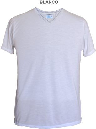 Blanco Cuello V - Playera Cuello V Caballero (458x458), Png Download