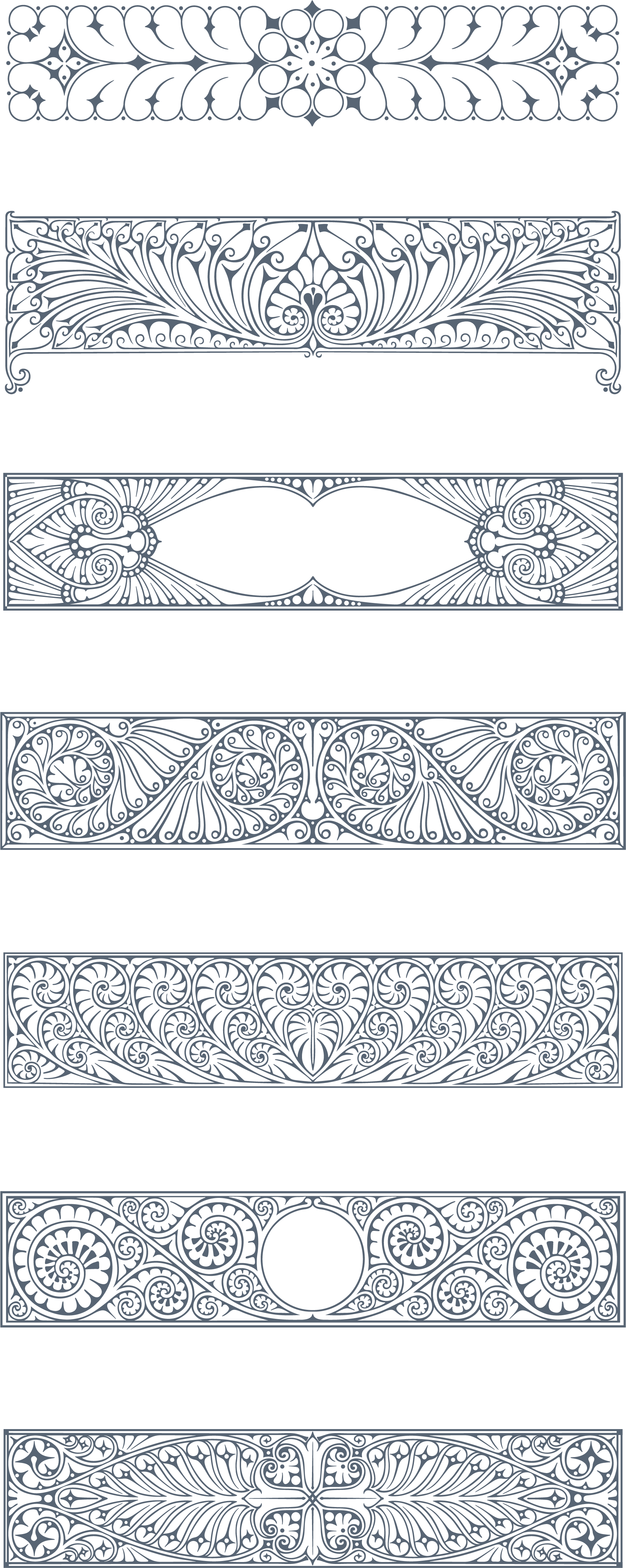 Download 170 Stylized Art Deco Illustrations And Ornaments, - Орнамент Арт Деко Png (1920x4751), Png Download