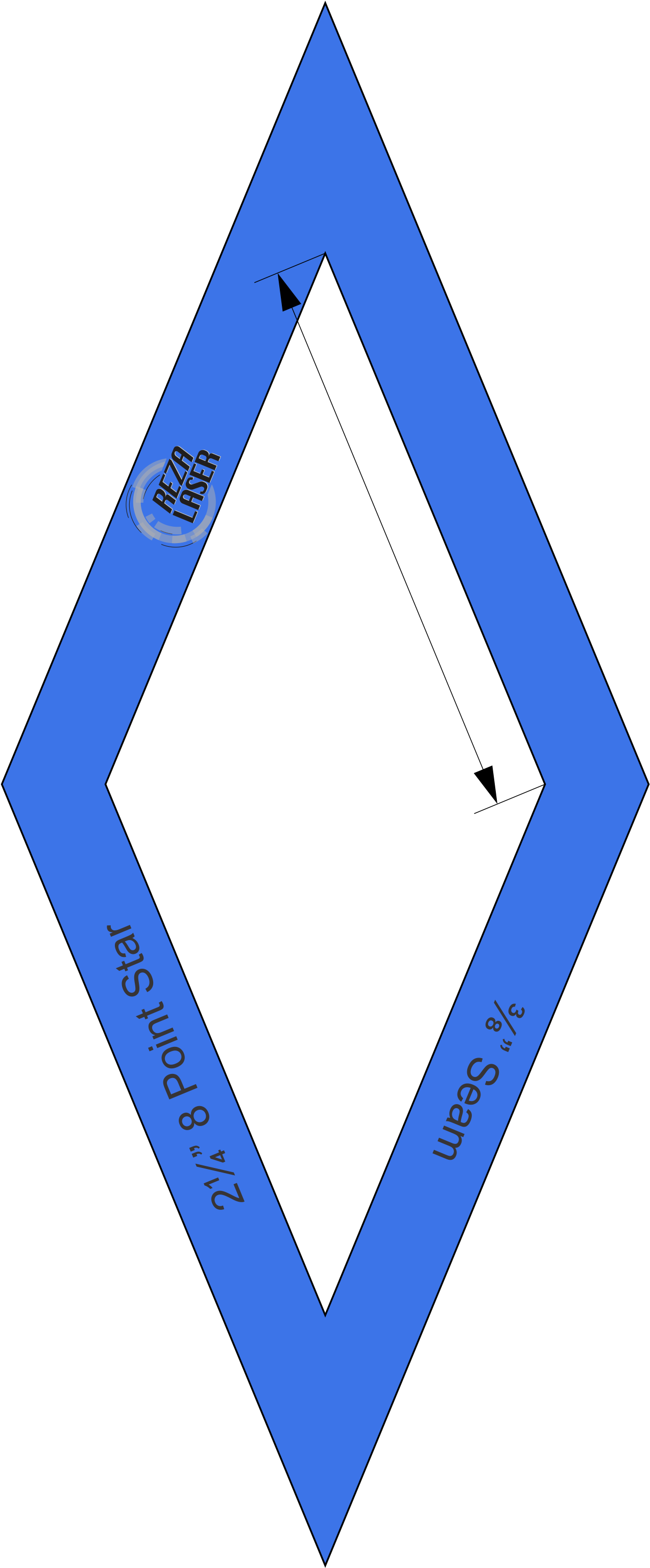 Diamond 8 Point Star 2¼” Inch Acrylic Template I Spy - Triangle (3068x3068), Png Download