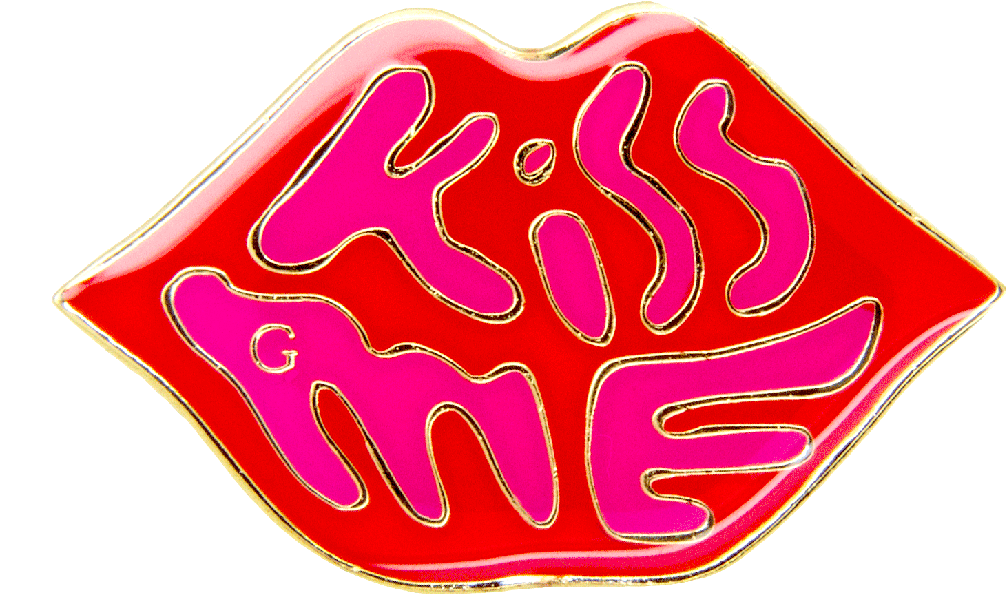 Kiss Me Pin, Pink/red (1574x1574), Png Download