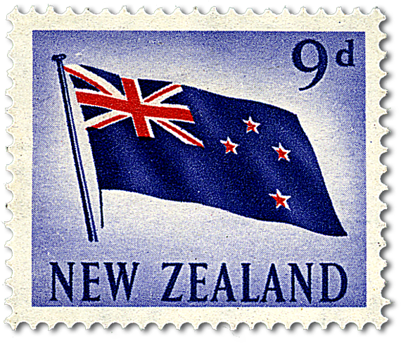 Single Stamp - New Zealand Flag Post Stamp (600x600), Png Download