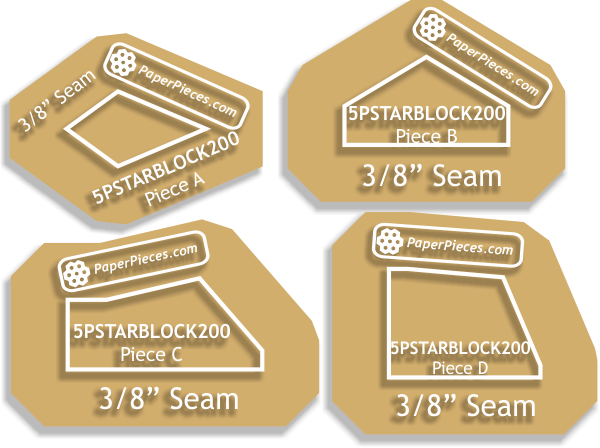 2" 5 Point Star Blocks - Gold (600x448), Png Download
