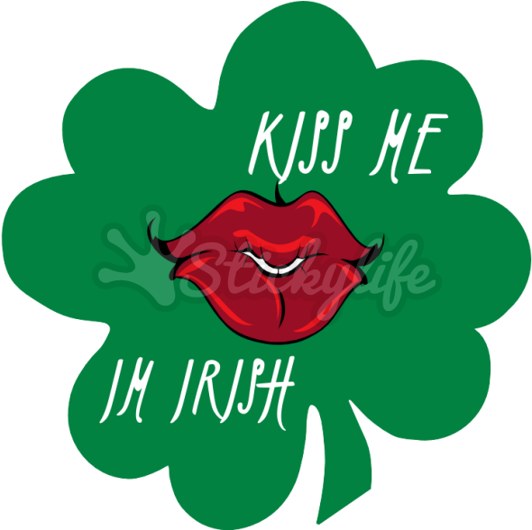 Kiss Me Im Irish Decal - Clover (940x587), Png Download
