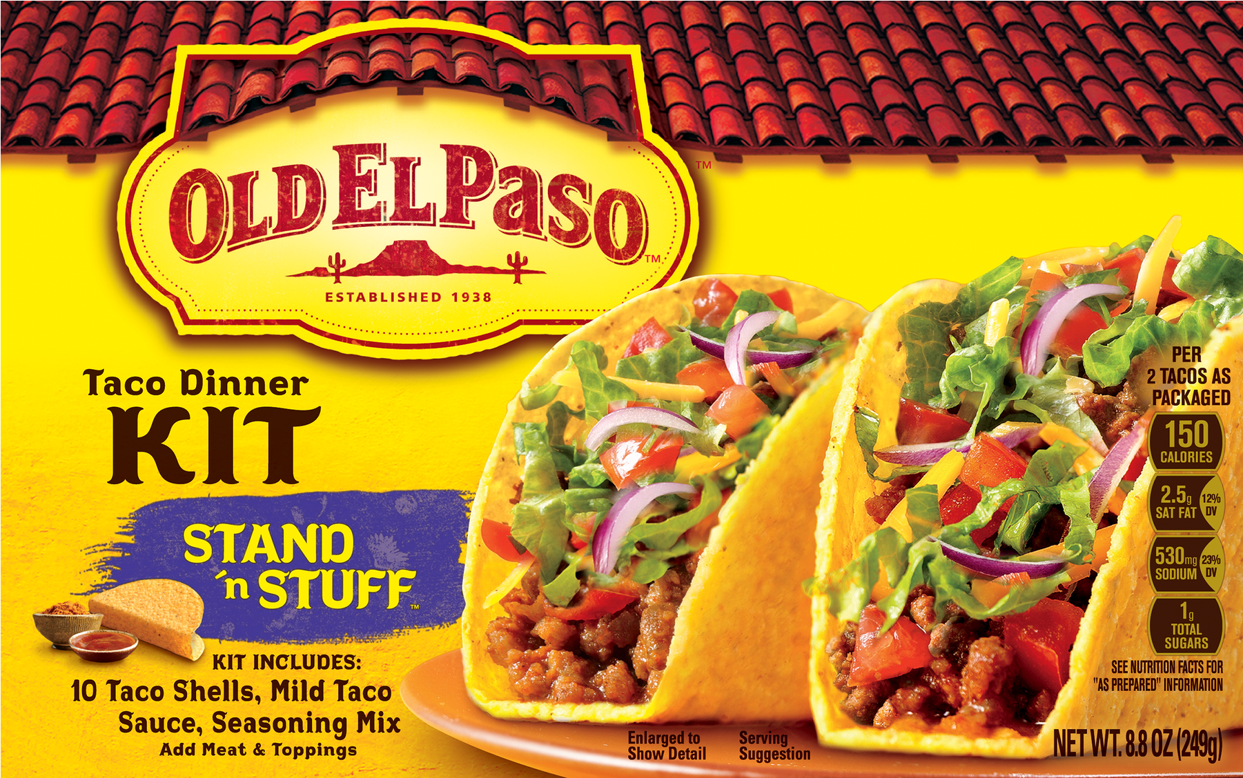 Old El Paso Stand 'n Stuff Taco Dinner Kit, - Old El Paso Stand N Stuff Dinner Kit (1800x1800), Png Download
