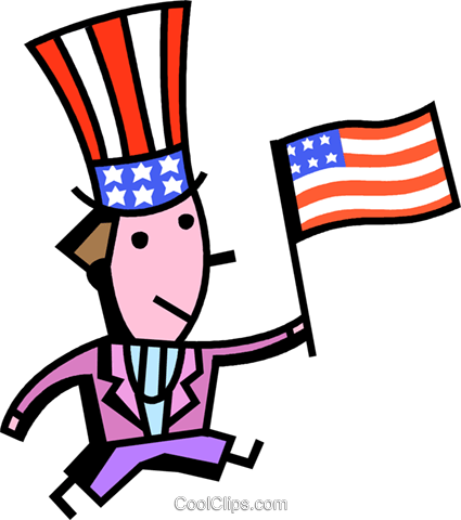 Uncle Sam With American Flag Royalty Free Vector Clip - Flag Of The United States (425x480), Png Download