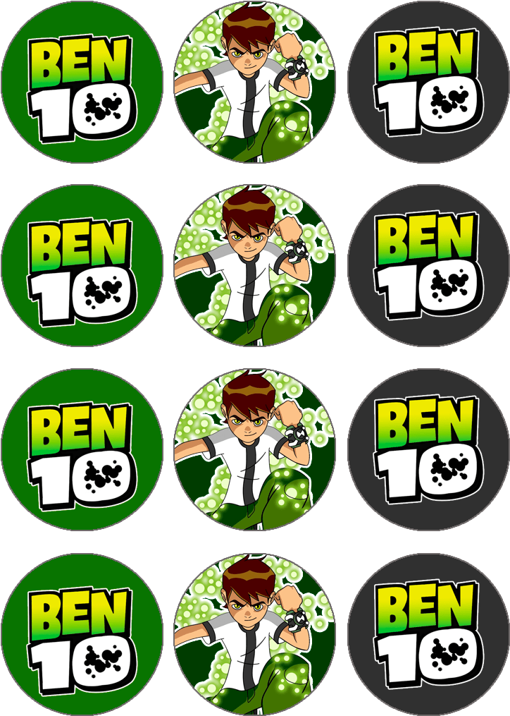 Imprimible De Ben 10 6 794×1,123 Pixels Ben - Ben 10 Cupcake Toppers Printable (794x1123), Png Download