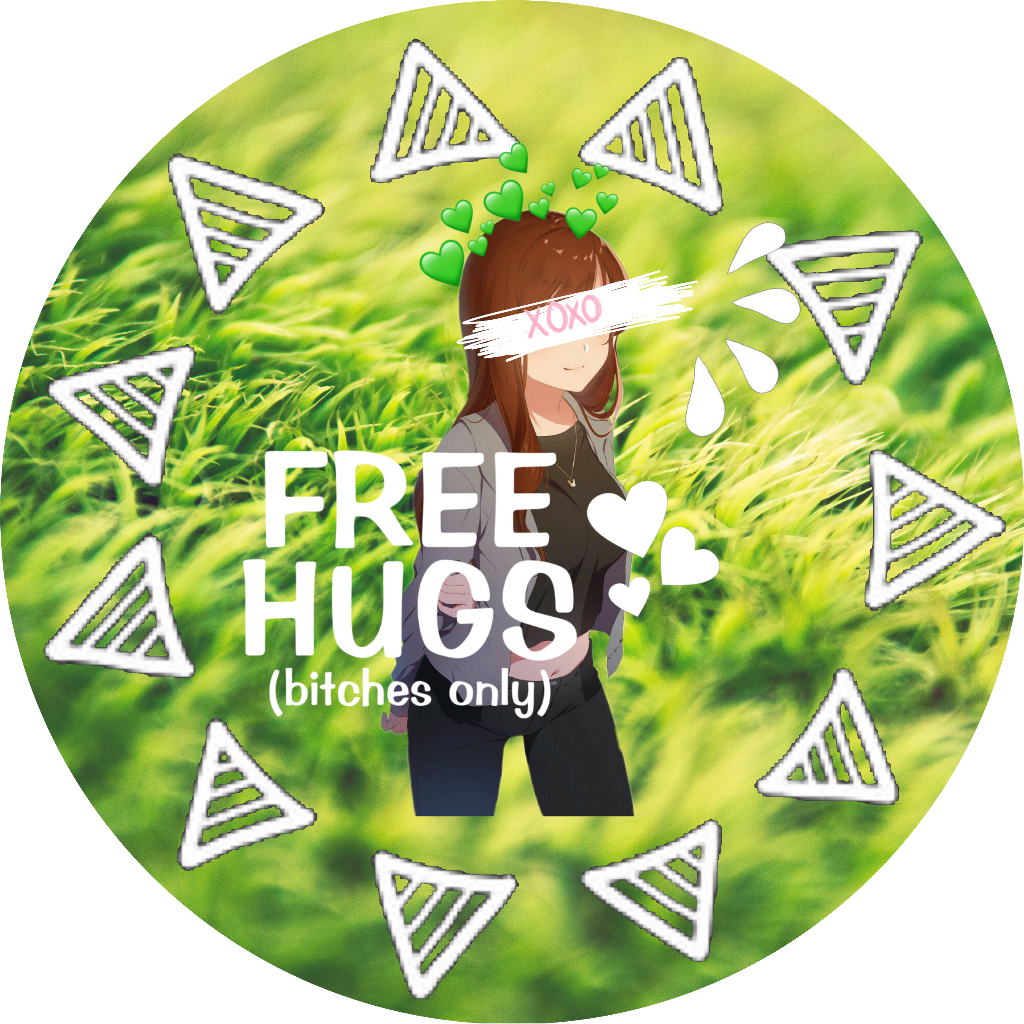 Pfp Grass Green Freehugs Hugs Bitches Anime Girl Gurl (1024x1024), Png Download