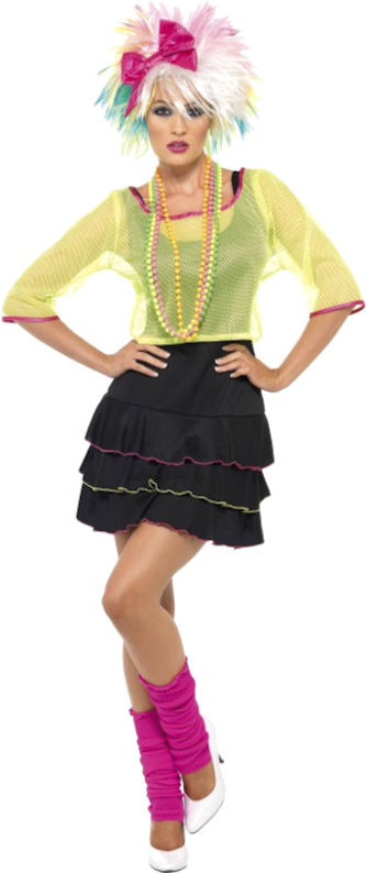 1980s Fashion Women - Déguisement Femme Année 80 (500x793), Png Download